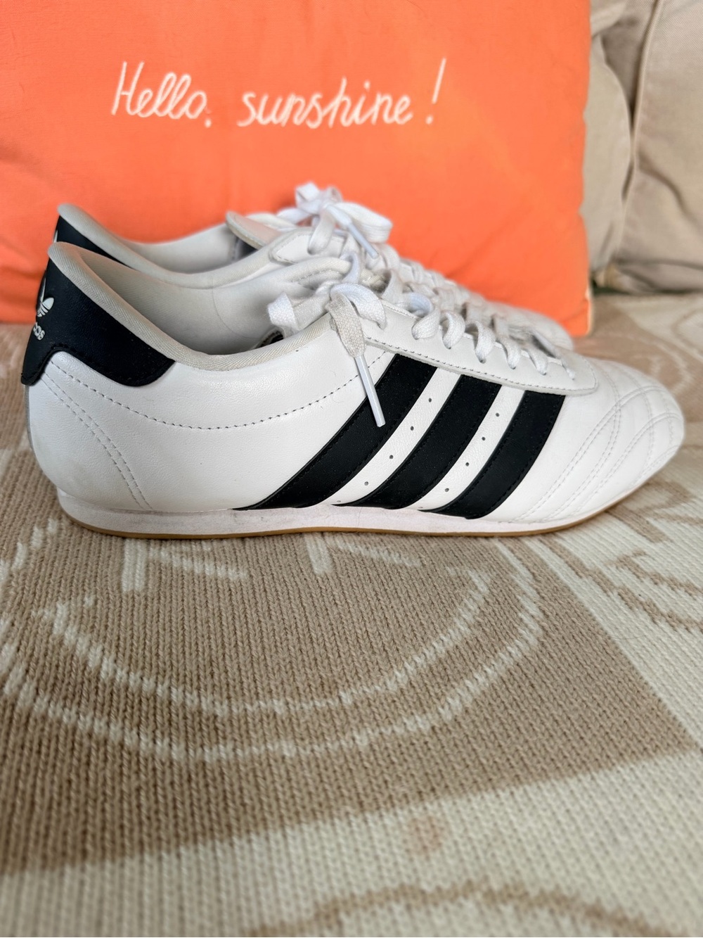 adidas Women’s White Sneakers with Black Stripes
